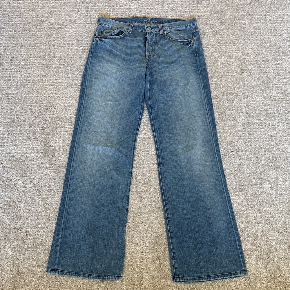 7 For All Mankind Men's Relaxed Fit Jeans in Blue
